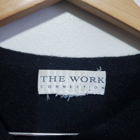 THE WORK CONNECTION Vintage Cashmere Crewneck SS Sweater Black Women's Large - Picture 7 of 9